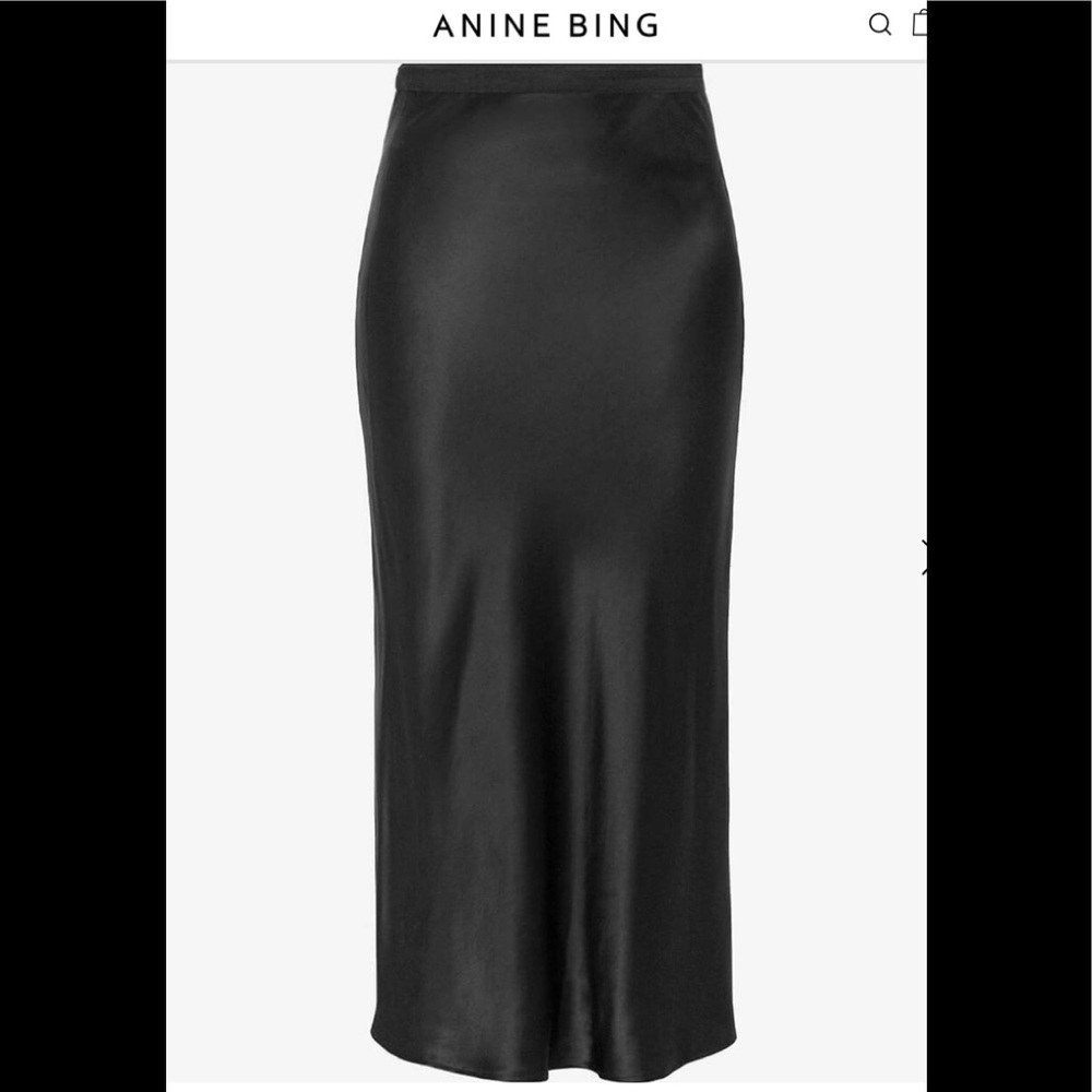 BAR SILK SKIRT - BLACK
